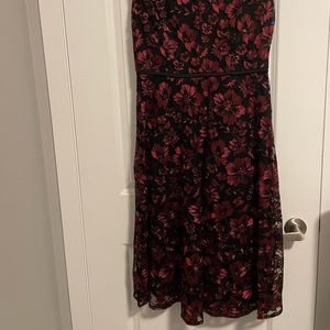 Black and red floral dress